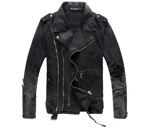 Men's Classic Black Denim Jacket - Stylish and Versatile