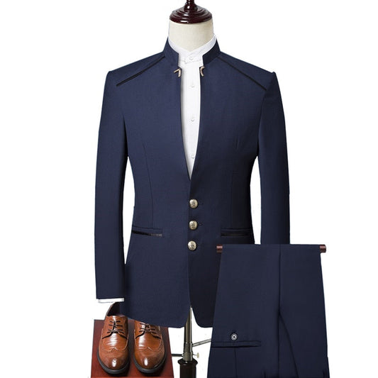 Men's 3-Piece Suit: Jacket Coat, Trousers, Waistcoat